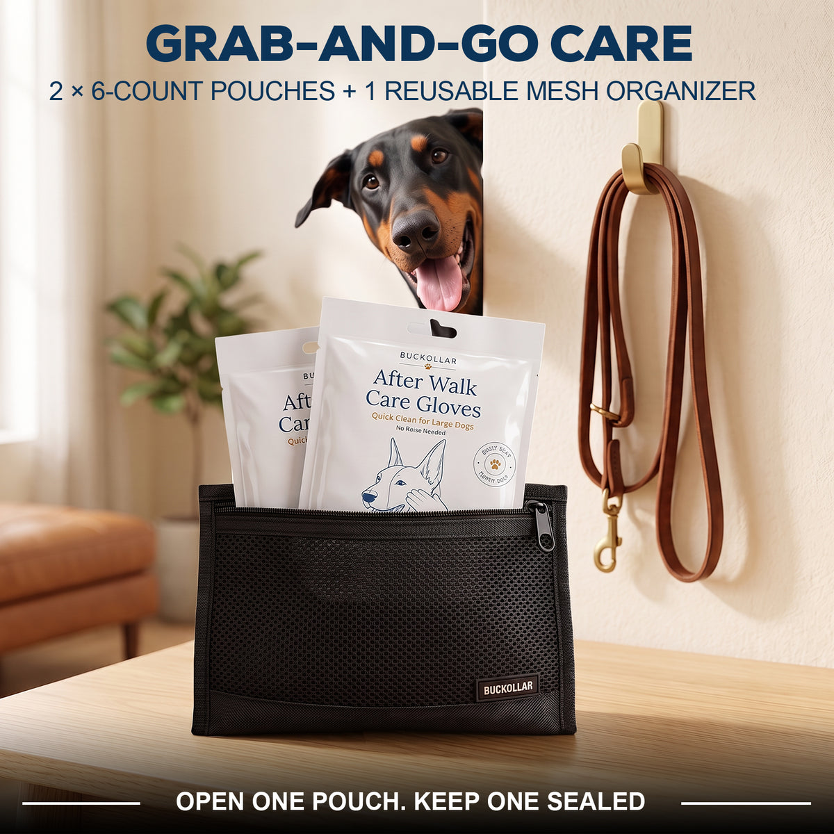 After-Walk Pet Cleaning Gloves — 12 Gloves · 2 Packs
