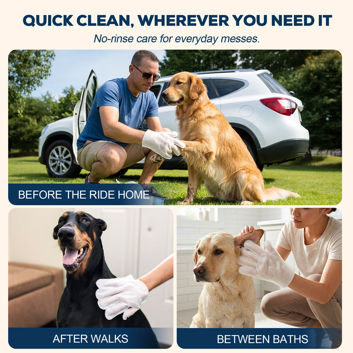 After-Walk Pet Cleaning Gloves — 36 Gloves · 6 Packs