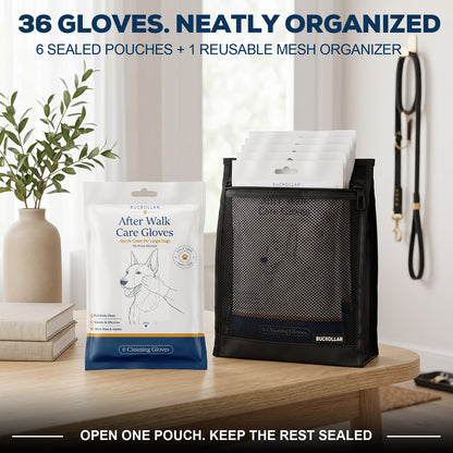 After-Walk Pet Cleaning Gloves — 36 Gloves · 6 Packs