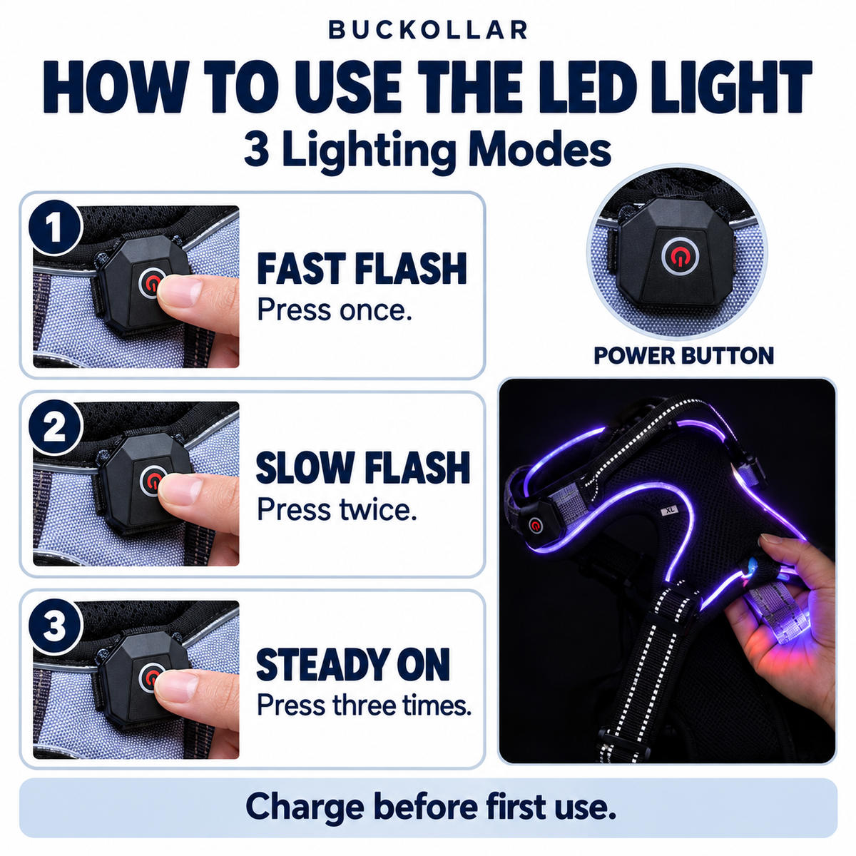 BUCKOLLAR LED Dog Harness